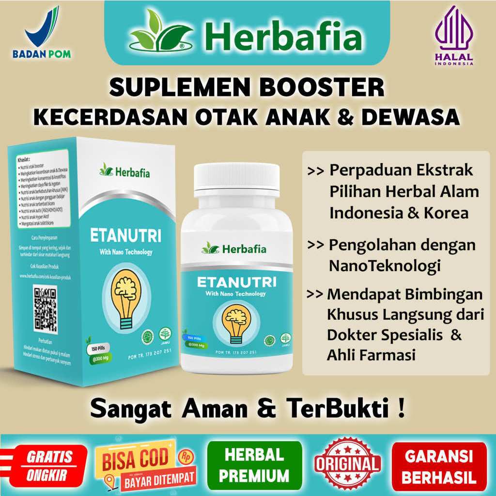 Herbafia Suplemen Kecerdasan Otak Vitamin Daya Ingat Anak Dewasa