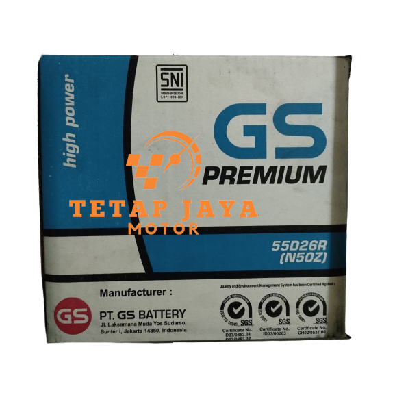 AKI GS PREMIUM BASAH ASTRA N50Z 55D26R