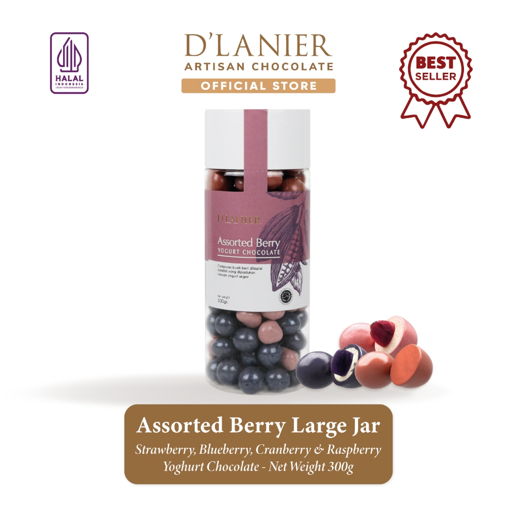 

D'Lanier Assorted Berry Yogurt Chocolate - 300 gr (Large Jar)