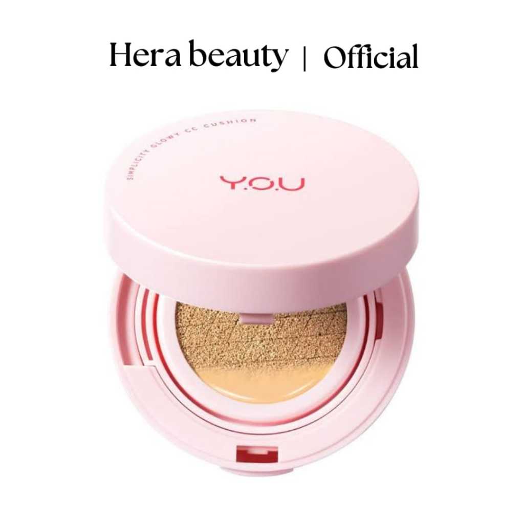 Y.O.U Simplicity Glowy CC Cushion | Natural Makeup Foundation | Bedak Wajah | Ringan Tahan Lama