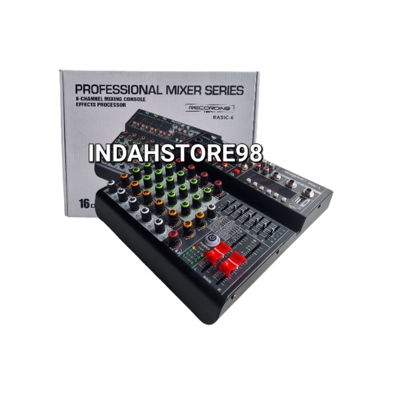 Mixer 6 Channel Recording Tech BASIC 6 Multi Effect Audio Mixing 6 Chanel Original