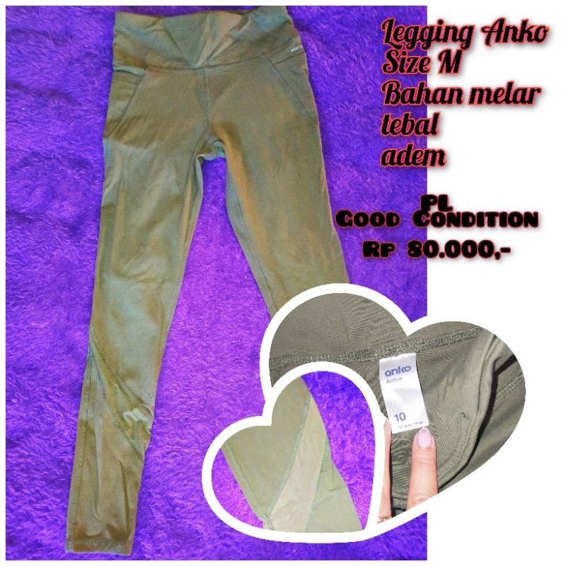 PL Preloved Legging senam olahraga wanita celana olahraga preloved