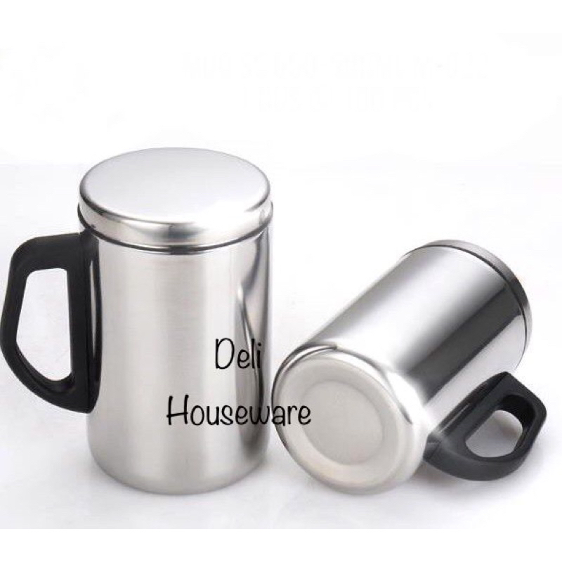 Termos Mug Stainless Tutup Tahan Air Panas Dingin / Thermos Cangkir Tutup / Mug Vacum Anti Tumpah