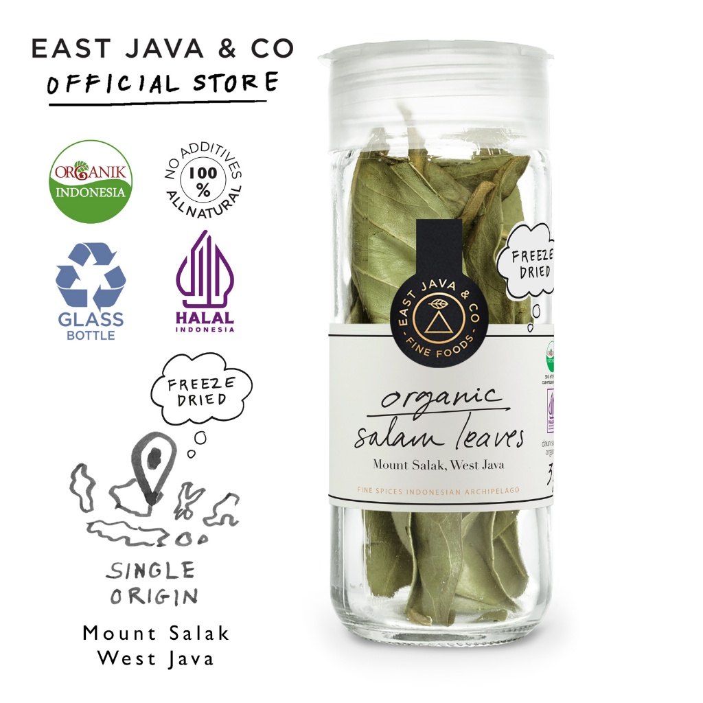 

East Java & Co Organic Freeze Dried Salam Leaves - 3g (Daun Salam Organik)