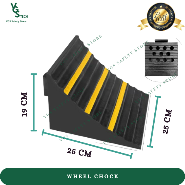 Wheel Chock Rubber Besar Mobil Container Truk / Pengganjal Ban Karet