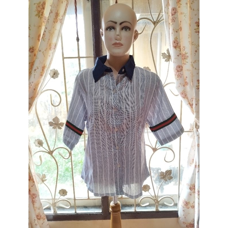 Baju Blouse Kemeja Crop Wanita Seksi (Baju Baru Butik)