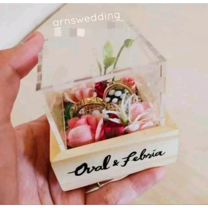 Ring Box / Kotak Cincin Akrilik / Kotak Cincin Kayu / Box Dome / Box kayu / Box akrilik Kotak Mahar