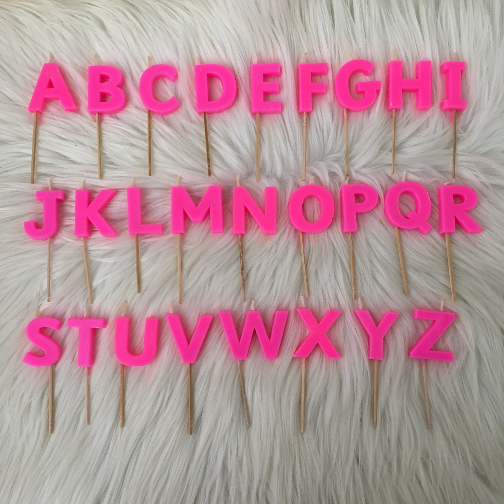 Lilin Ulang Tahun | Lilin HURUF PINK