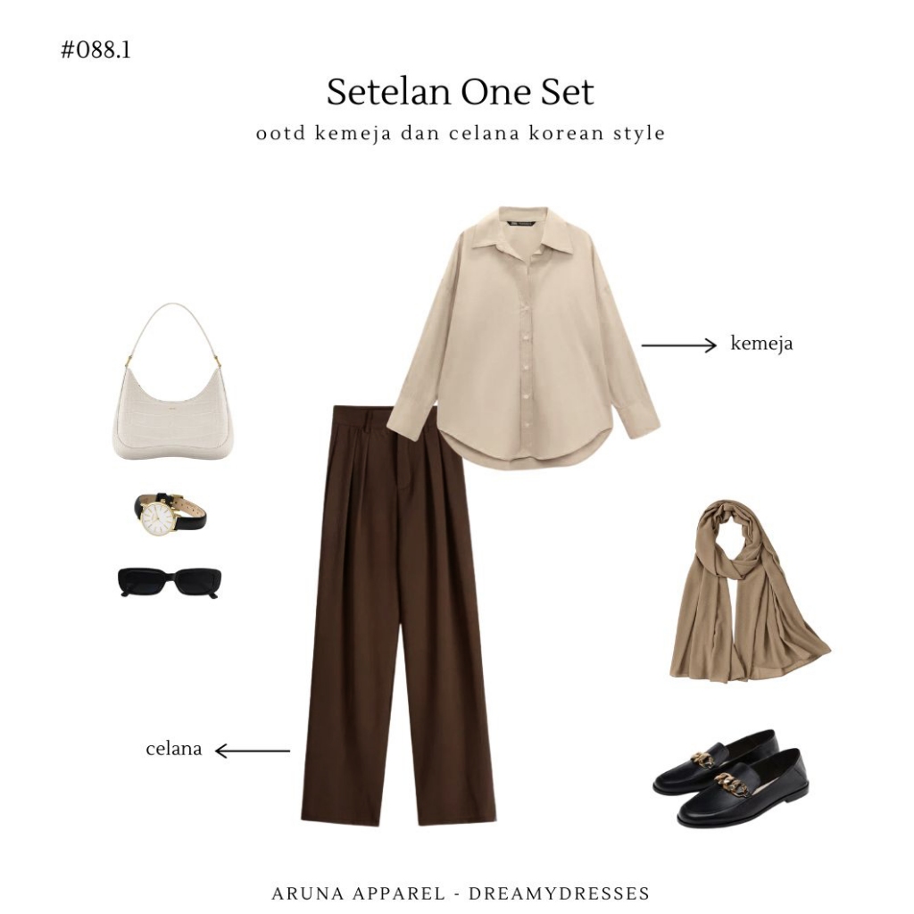 Set 88 - 2in1 Setelan Murah One Set Wanita OOTD Pakaian Kerja Kuliah Sekolah Seribu