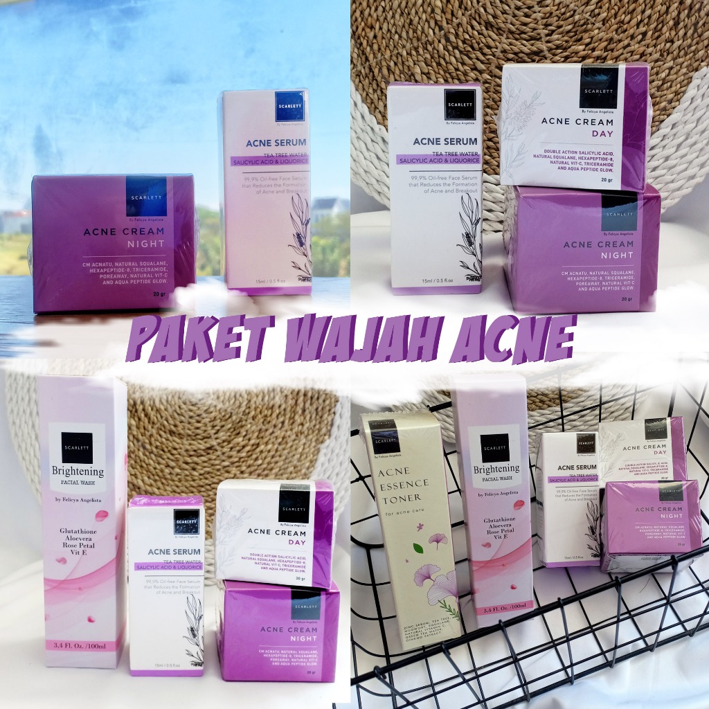 Scarlett Whitening Paket Wajah Acne Series