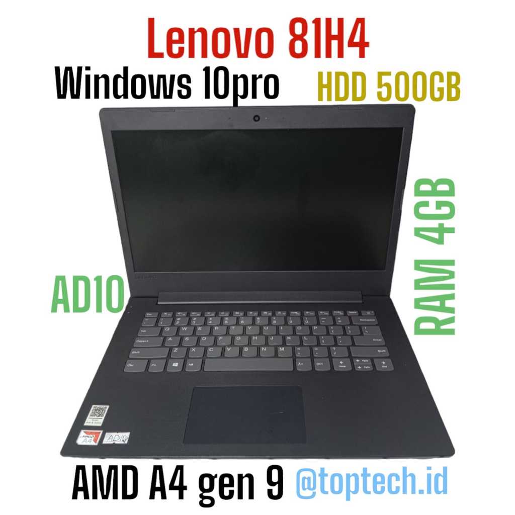 (AD10) Laptop Lenovo 81H4 RAM 4GB AMD A4 gen 9