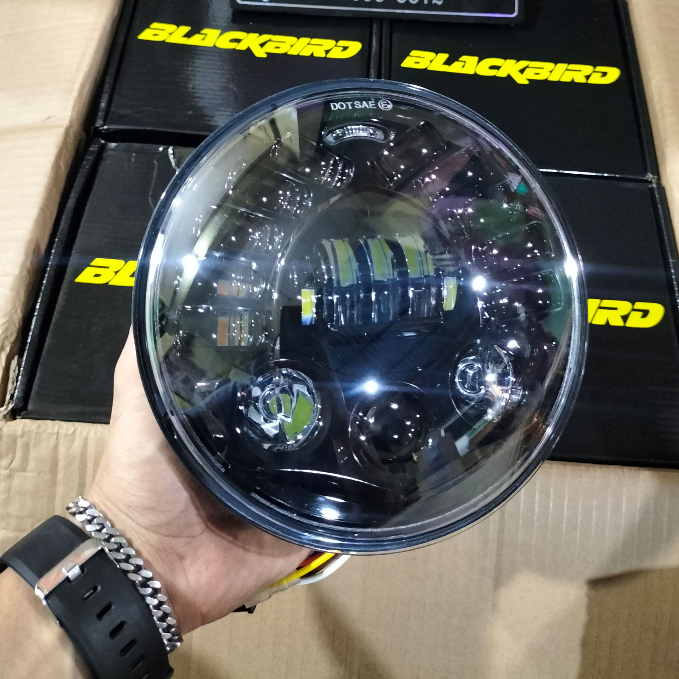 DAYMAKER BLACKBIRD 7 INCH 19 LED HEADLAMP 7 INCH IMPORT BLACKBIRD