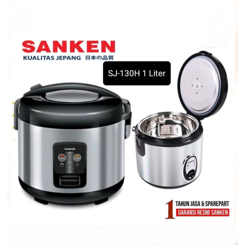 Sanken Magic Com Rice Cooker 1 Liter Stainless Sanken SJ-130 H