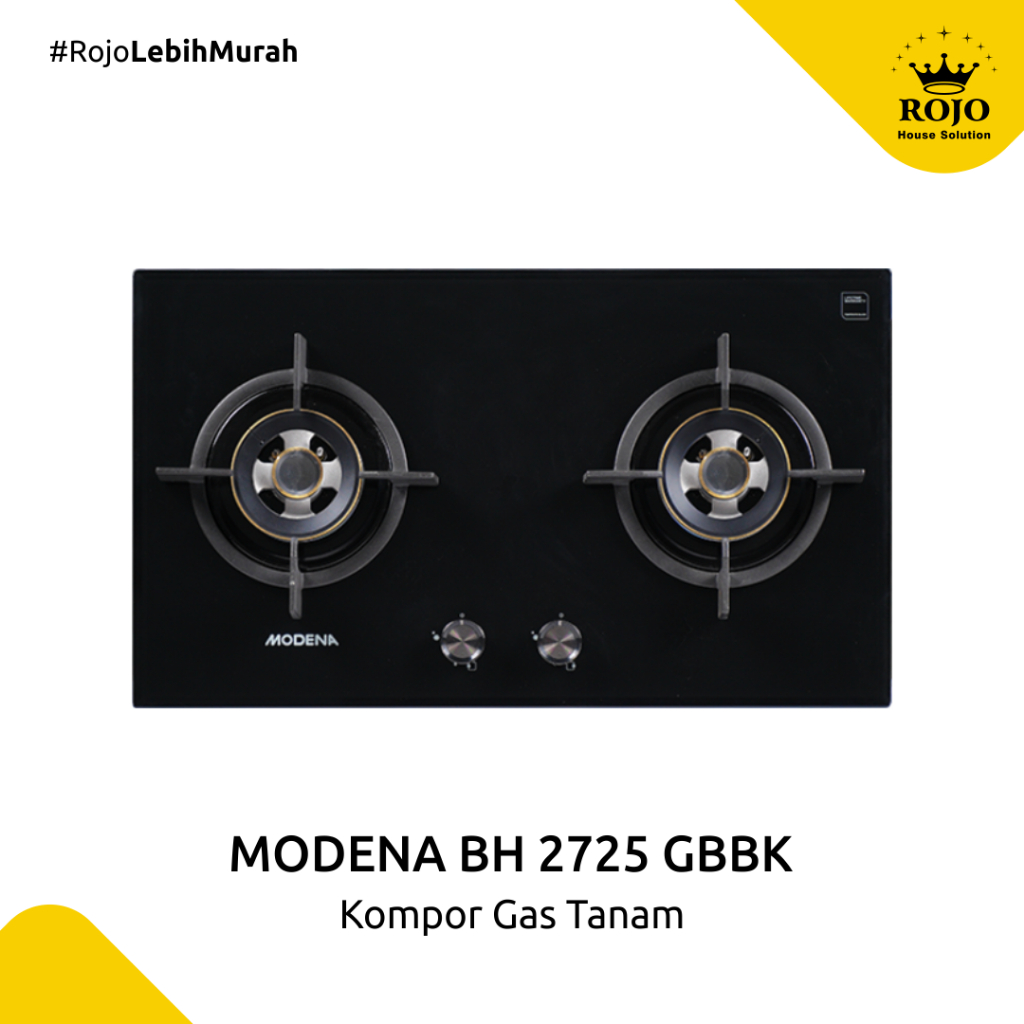 Modena BH 2725 GBBK Kompor Gas Tanam 2 Tungku