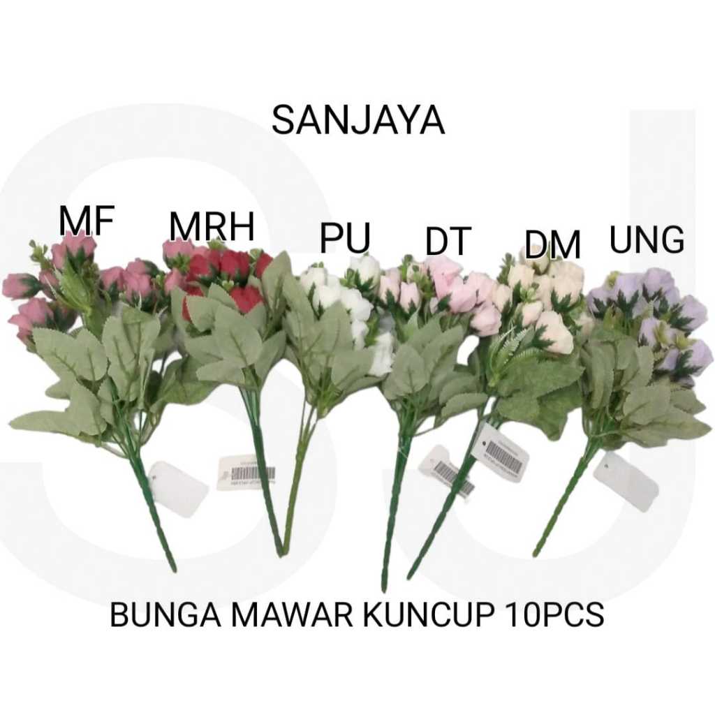 Bunga Mawar Latex Premium / Bunga Mawar Artificial / Bunga Mawar Palsu Plastik / Bunga Mawar Kuncup 10Pcs