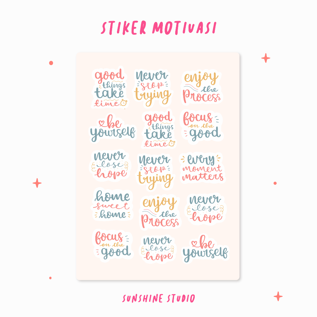 [Sunshine]  Stiker Quotes Stiker Motivasi Stiker Kata-Kata | Stiker Muslimah Aesthetic Sticker untuk