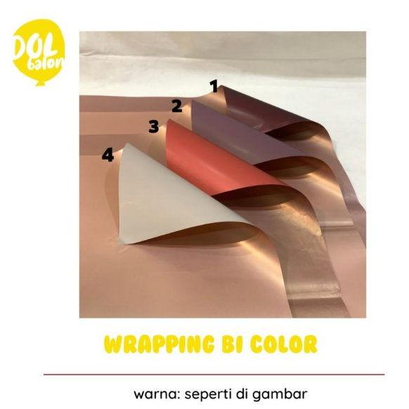 

Cellophane Wrapping Bunga Bungkus Hand Bouquet Bi Color (Dua Warna) Satuan