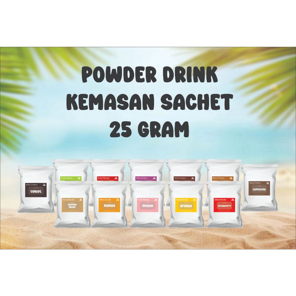 

BUBUK MINUMAN KEMASAN SACHET 25 GRAM (MIN. ORDER 10 PCS PER VARIAN RASA)