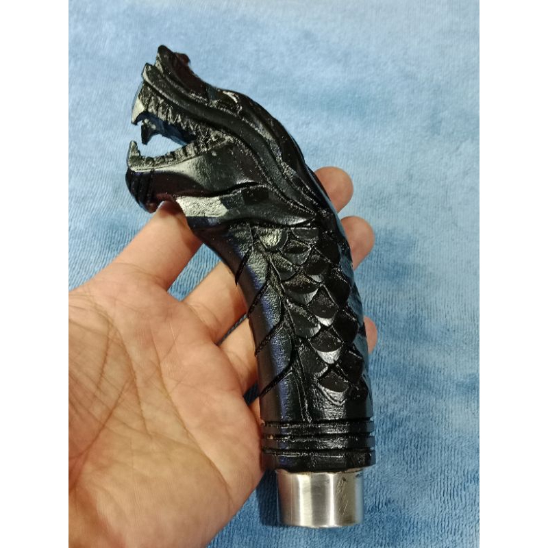 GAGANG PISAU UKIR NAGA HITAM