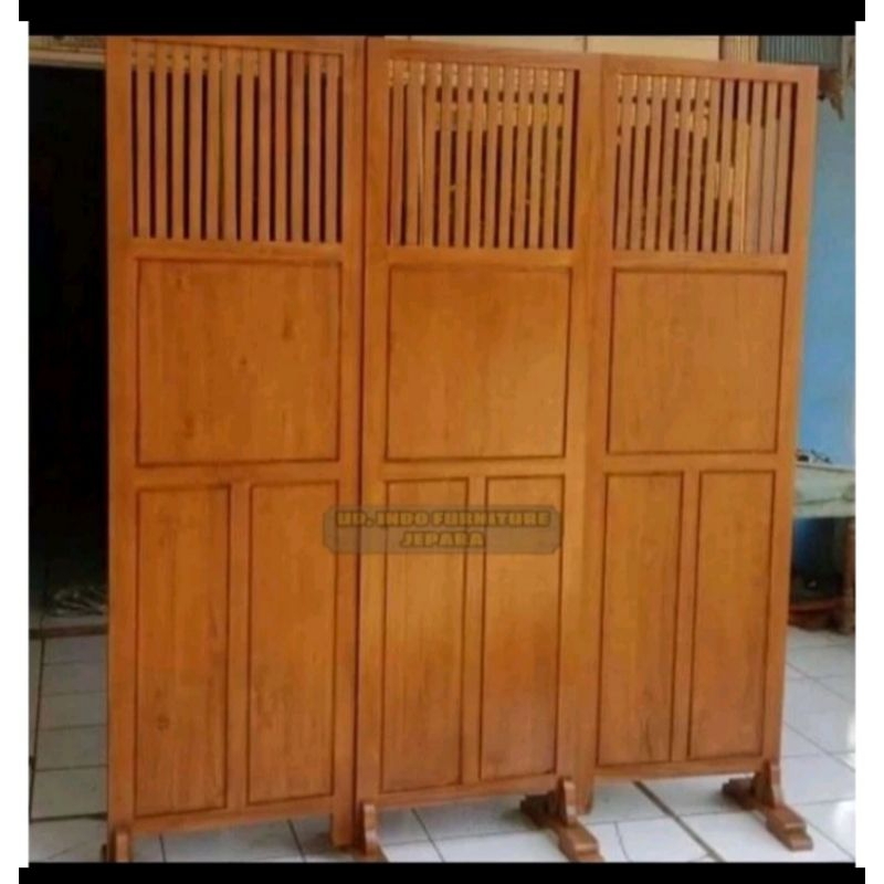 Sketsel 5 pintu bahan kayu jati - Sketsel penyekat ruangan murah