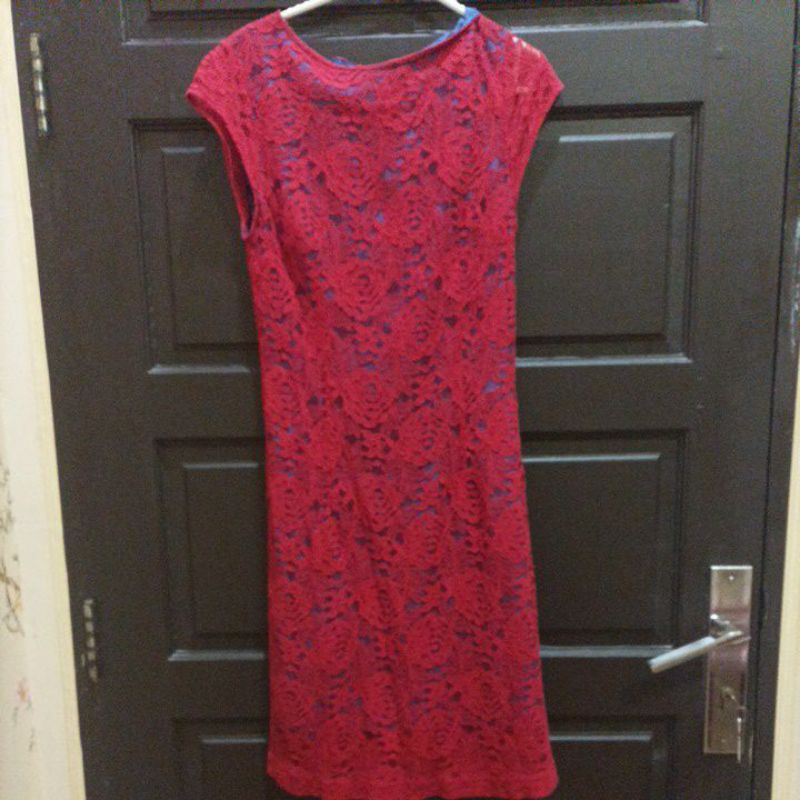 DRESS CANTIK ELEGAN MERAH TRENDY