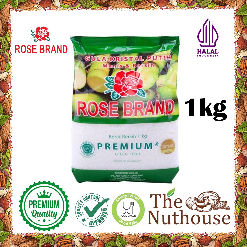 

ROSE BRAND Gula Kristal Putih / Gula Tebu Premium 1kg [Hijau]