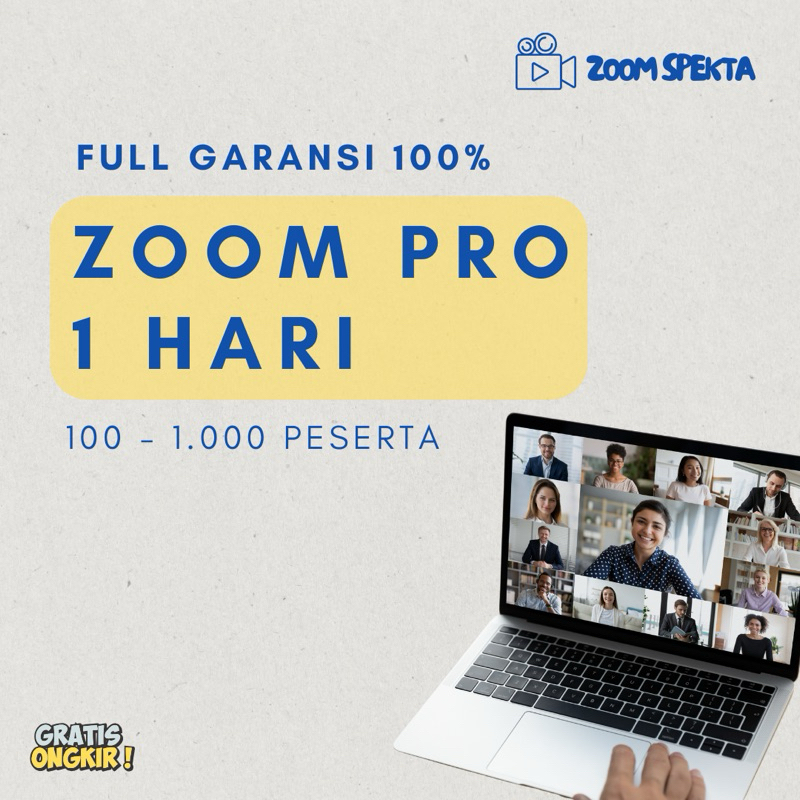 Zoom Pro Premium Harian 100 300 500 1000 Peserta FULL GARANSI 100%