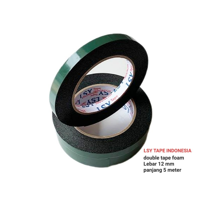 

LSY Double Tape Foam 12mm x 5meter Full | Isolasi Tape Double Foam 5m