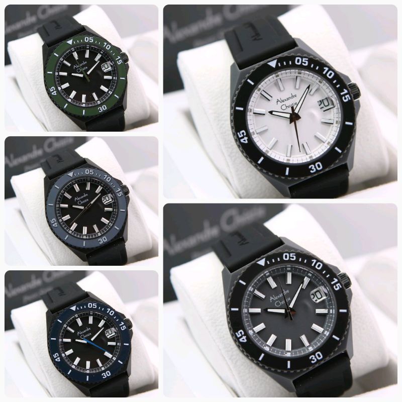 JAM TANGAN PRIA ALEXANDRE CHRISTIE AC8693 / AC 9693 TALI RUBBER ORIGINAL