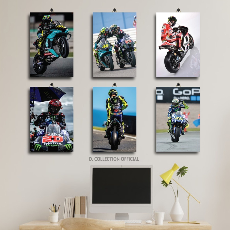 Poster Ruangan Custom Gambar Motogp Marc Marquez 20X30 | Hiasan Kamar Kayu Gambar Motogp Valentino R