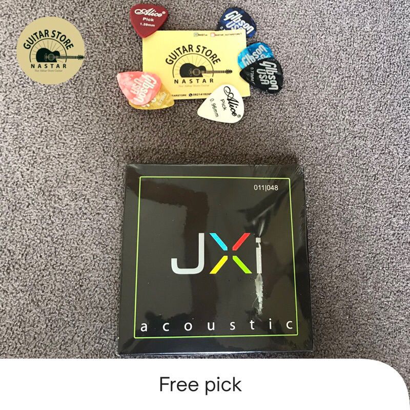 Jxi akustik 011 premium bagus senar gitar berkualitas