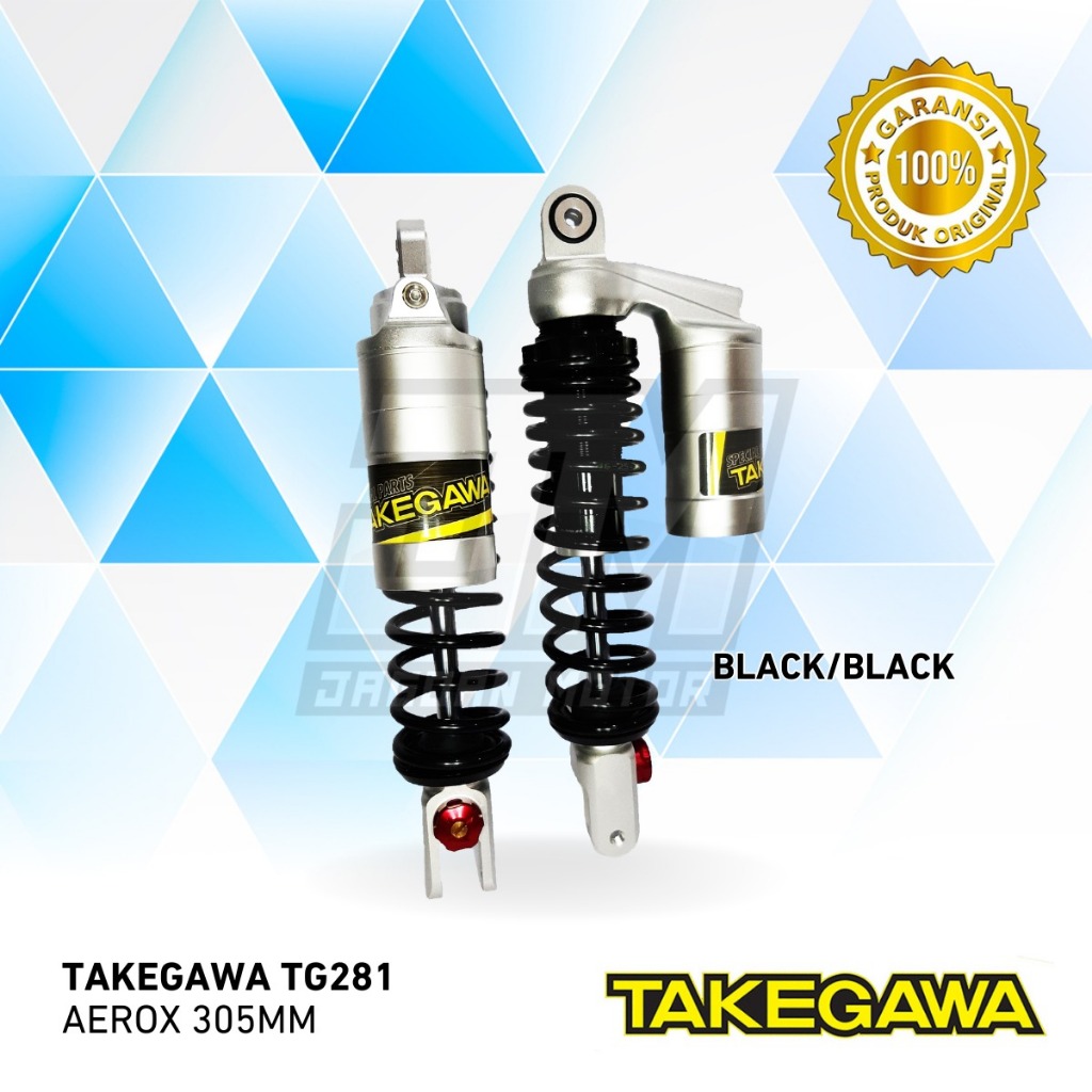 SHOCK TABUNG TG281 AEROX TAKEGAWA HITAM / KUNING