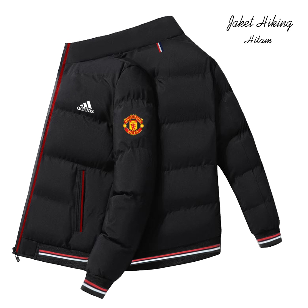 Jaket Bomber Hiking Manchester United Jaket Bomber MU Waterproof Premium Jaket Murah Bahan Parasut T