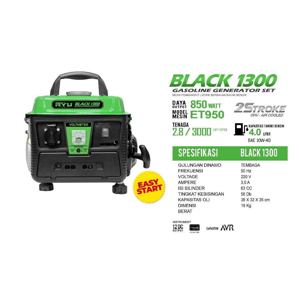 GENSET/GENERATOR SET BLACK1300 - RYU