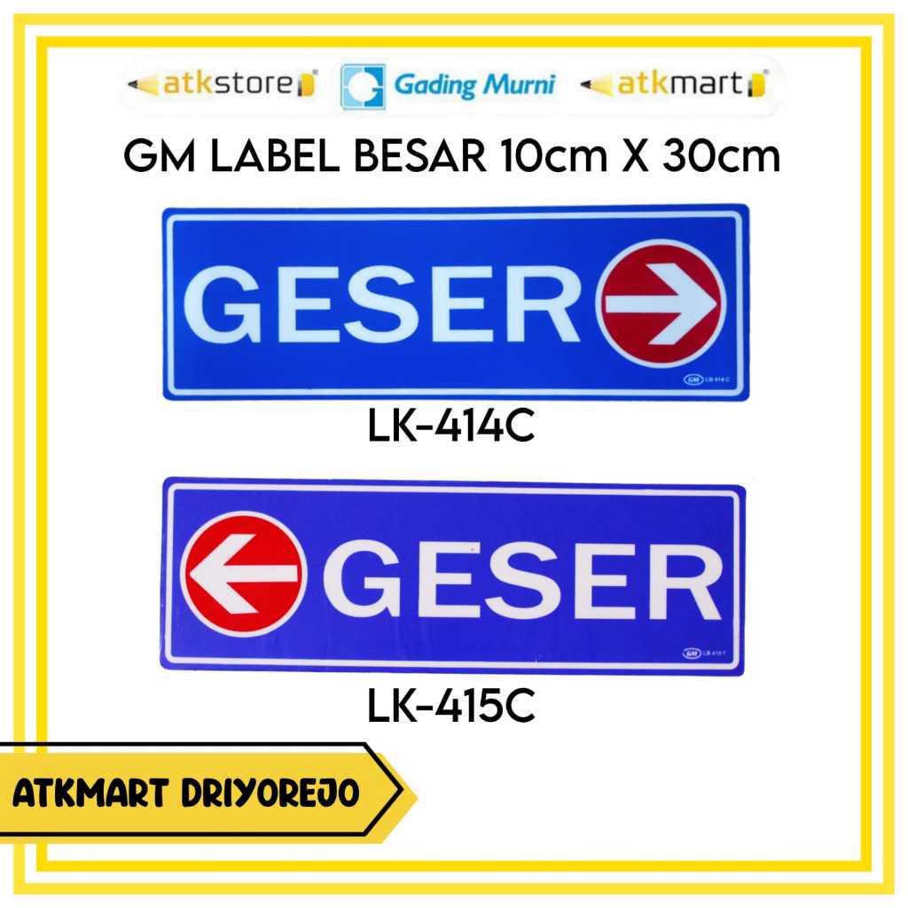 

GM LABEL BESAR WARNA GESER KANAN, GESER KIRI - PAPAN PENANDA - PAPAN AKRILIK PETUNJUK