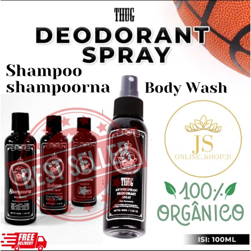 1 paket komplit THUG/shampo+bodywash+deodorant spray