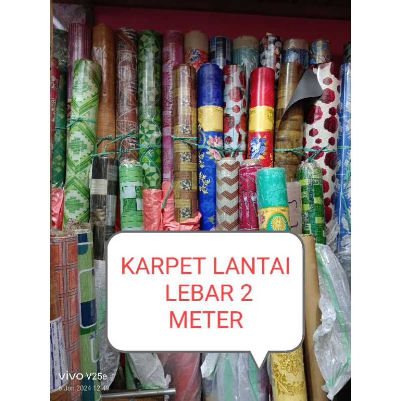 karpet lantai plastik meteran lebar 2 m vinyl lantai Karpet tikar  lebar 2m