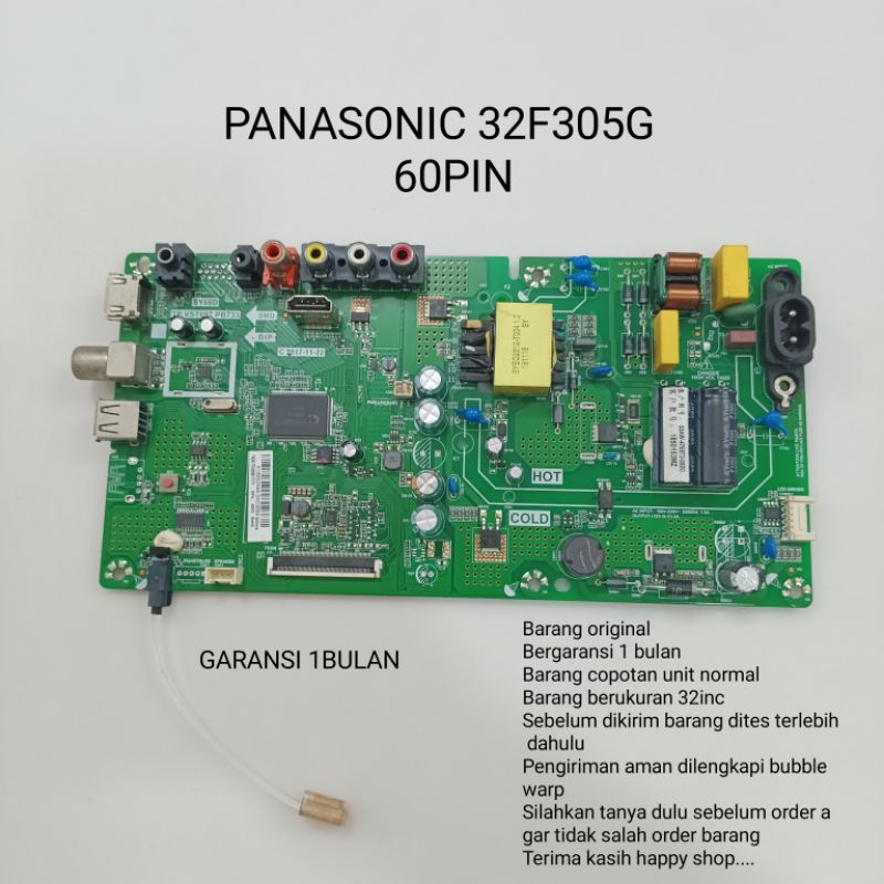 MAINBOARD PANASONIC 32F305G 60 PIN MB - MOBO - MODUL - MOTHERBOARD - MESIN TV PANASONIC 32F305G