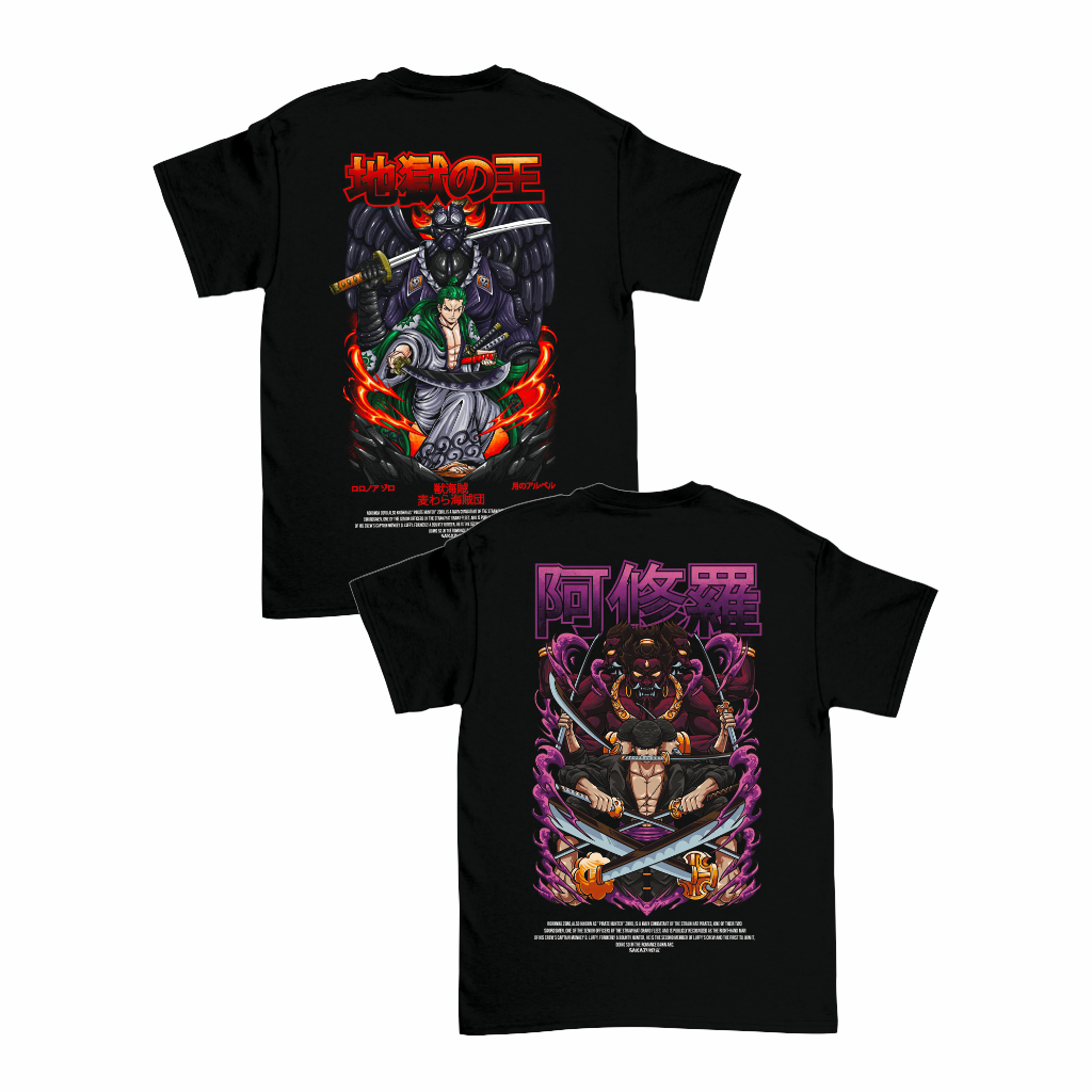 SAKAZUKI Kaos Baju T Shirt Distro Anak Gambar ONE PIECE RORONOA ZORO WANO KUNI Anime
