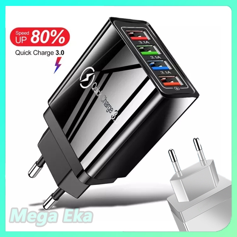 Quick Charger 5V3A Digital Display 3USB Kepala Charger QC3.0 Multiple protection