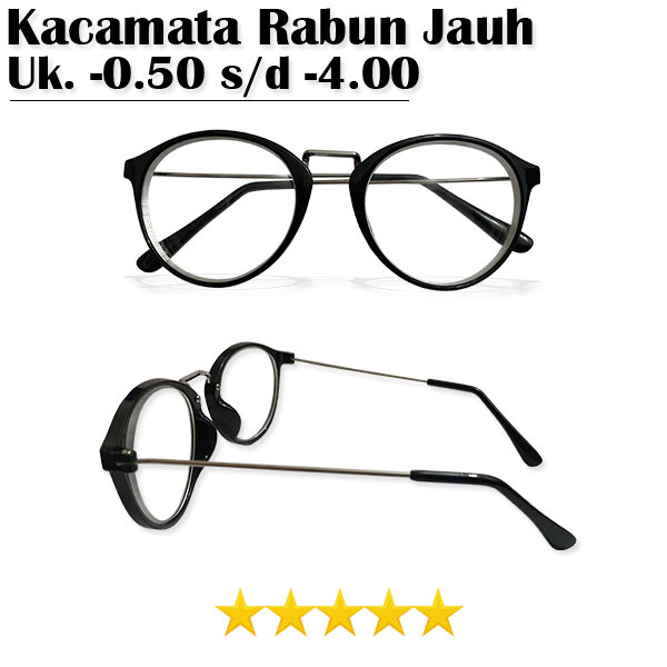 kacamata minus tangkai besi kaca mata mines pria dan wanita - kacamata rabun jauh bulat korea list b