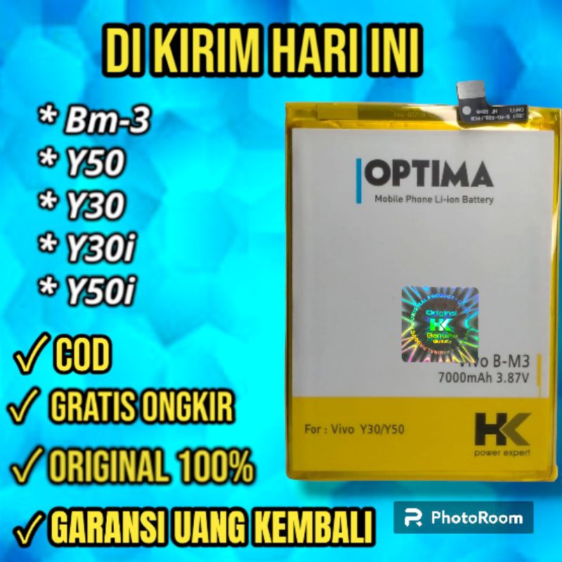 baterai HK original hologram BM-3 B-M3 bm3 y30 y30i y50 y50i double power garansi
