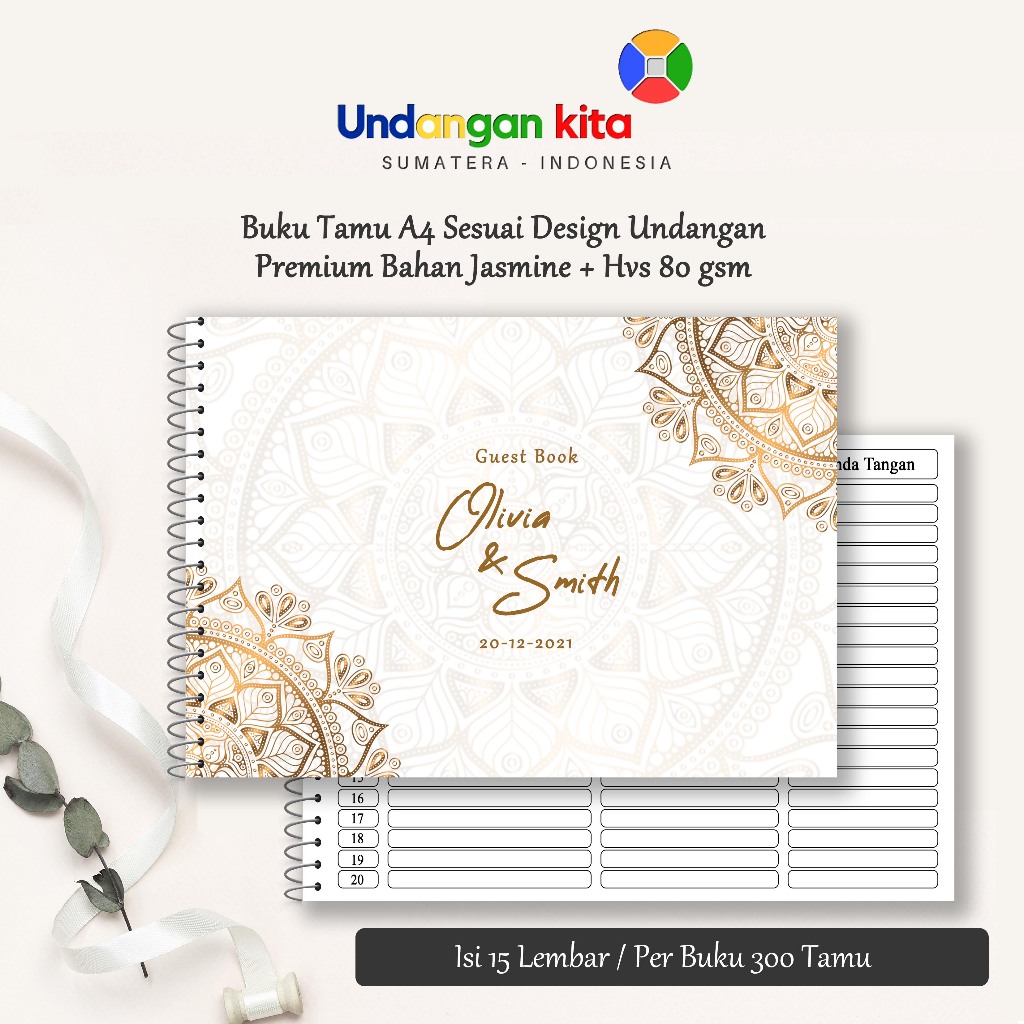 

Undangan Kita Buku Tamu Softcover 1 Buku Isi 300 Tamu CODE Series