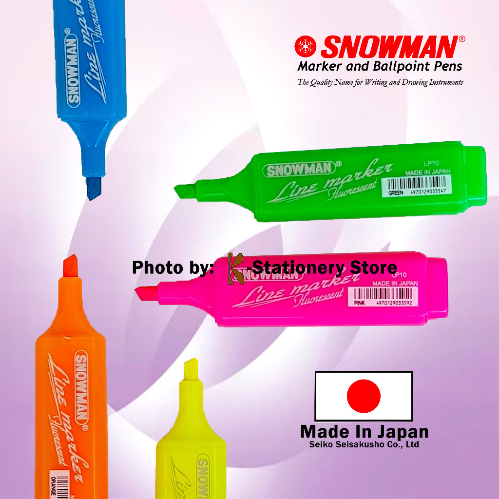 

Stabilo Snowman / Highlighter – Made in Japan – paper + copy + fax – Fluorescent Ink – Permanent