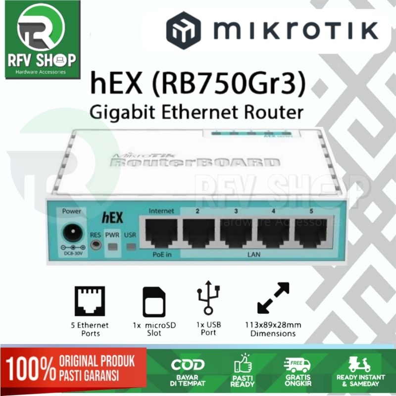 MIKROTIK (hEX) RB750Gr3 ROUTER MIKROTIK RB 750 GR3 HEX / RB 750GR3