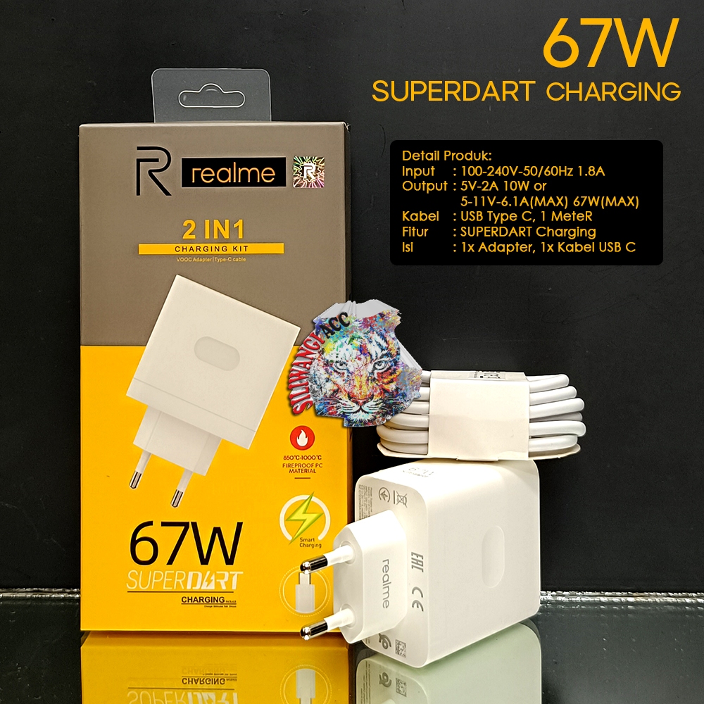 Charger Realme 67 Watt Realme 11 Pro Plus 5G Original Type C Super Dart Fast Charging