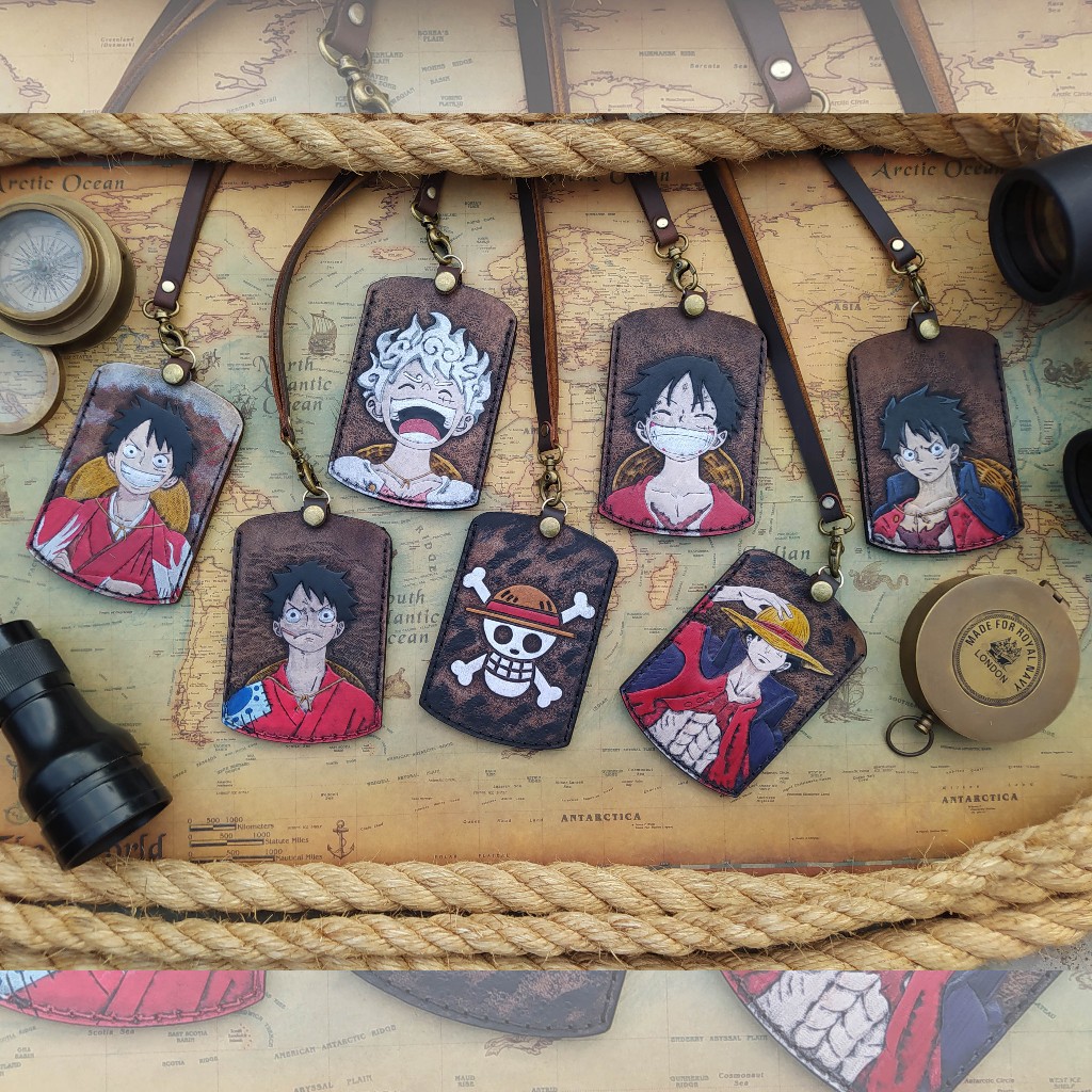 

ID Card Holder Murah Anime One Piece Kulit Asli Ukiran