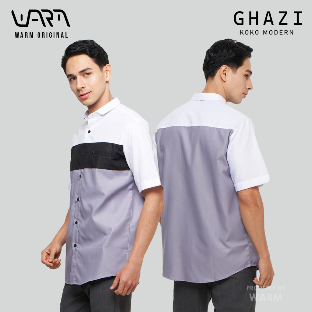 Koko Ghazi Hitam Lengan Pendek Warm Muslim Dewasa