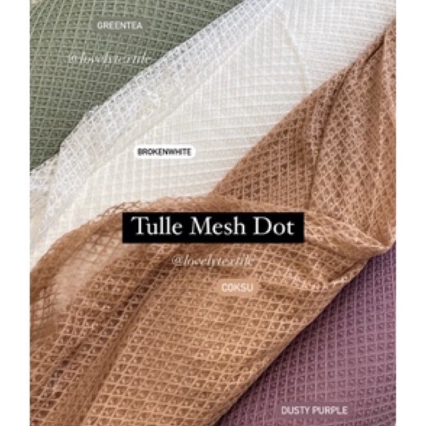 BEST SELLER Kain Tulle Mesh Dot Tile Dot Motif Kain Kebaya Brokat