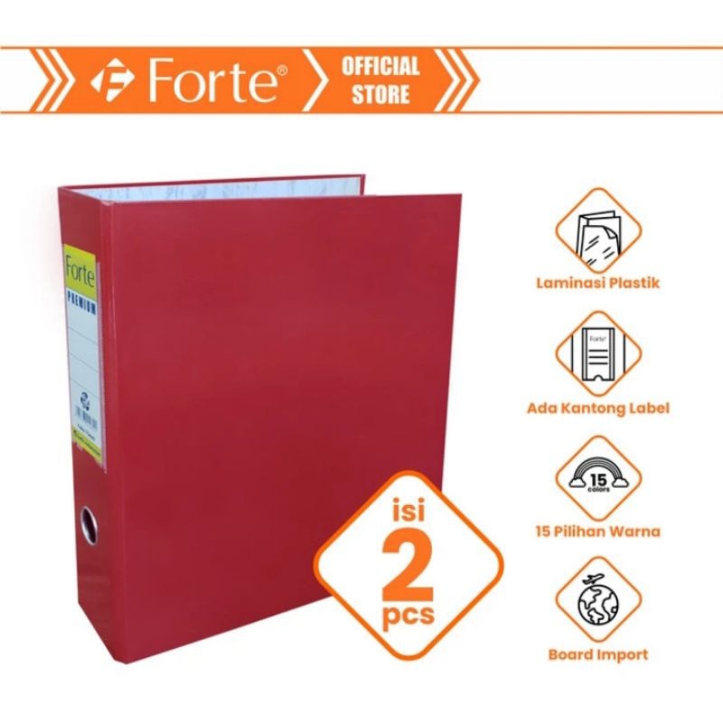 

(2 Pcs) Odner / Ordner Folio Forte Enduro+ Premium Glossy 75 mm (Burgundy)